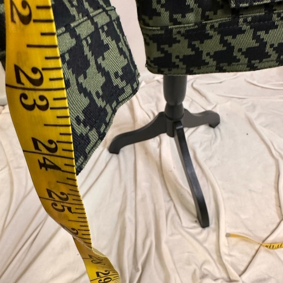 Adidas x Ivy Park Twill Heavyweight Jacket Green & Black Houndstooth Sz S NWT - Picture 14 of 17